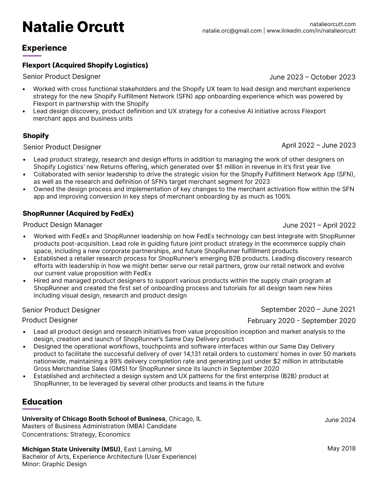 Resume Oct ’23